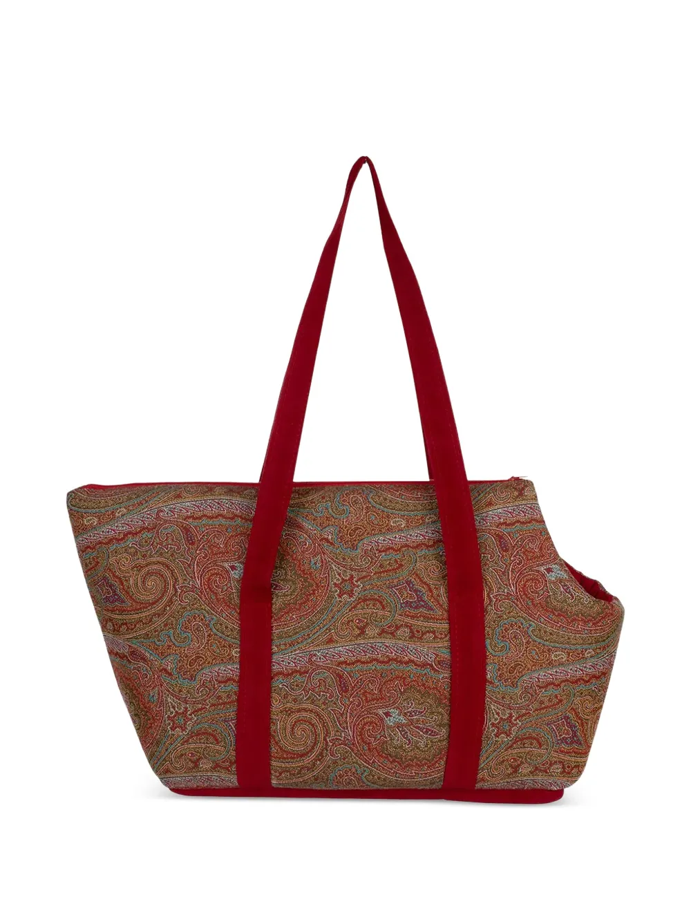 Etro Small Fausse Paisley-print Pet Carrier In Brown