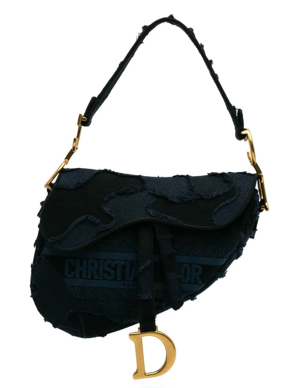 Christian Dior Pre-Owned 2019 キャンバス エンブロイダリー カモフラージュ サドル ショルダーバッグ - Christian Dior Pre-Owned 2019 キャンバス エンブロイダリー カモフラージュ サドル ショルダーバッグ -