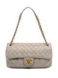 CHANEL Pre-Owned 2011 Large Quilted Iridescent Calfskin Coco Pleats Flap shoulder bag - Brown