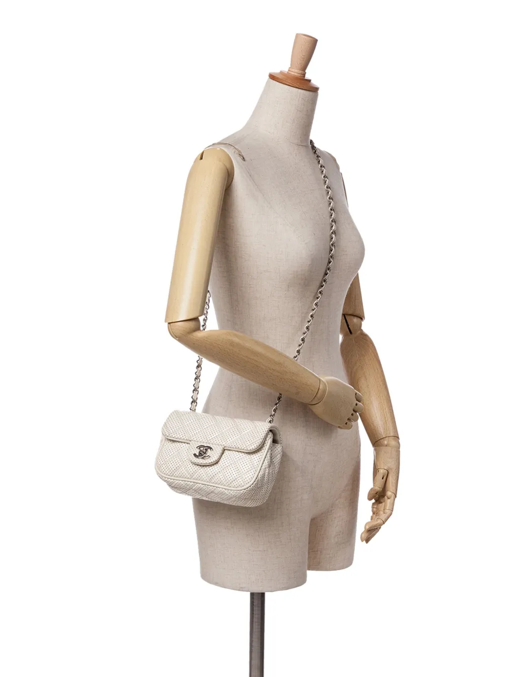 CHANEL Pre-Owned Borsa a tracolla Punch mini in pelle di agnello traforata con battente 2014 | Pre-owned | Image 2