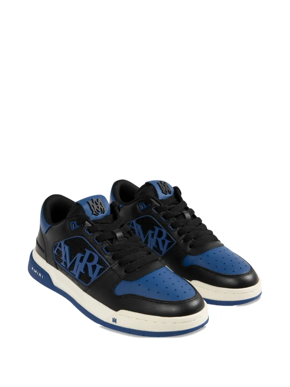 Amiri Low Top Perforated Leather Sneakers In Black