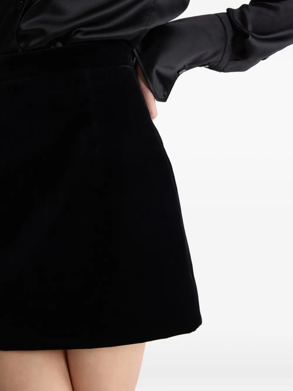 Patou velvet mini skirt Zwart