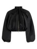 Patou bow-detailed balloon-sleeve bomber jacket - Black