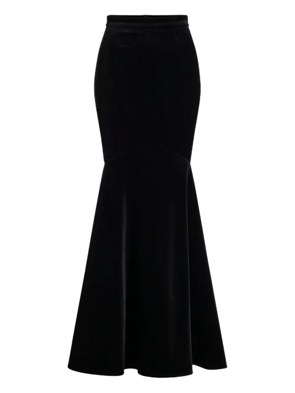 Patou Peplum Velvet Skirt Black FARFETCH JO