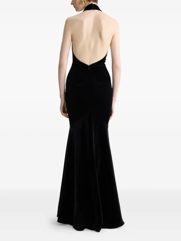 Patou Robe Longue à Dos Nu Noir FARFETCH FR