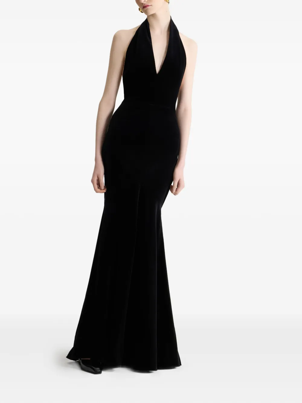 Patou Maxi-jurk met halternek - Zwart