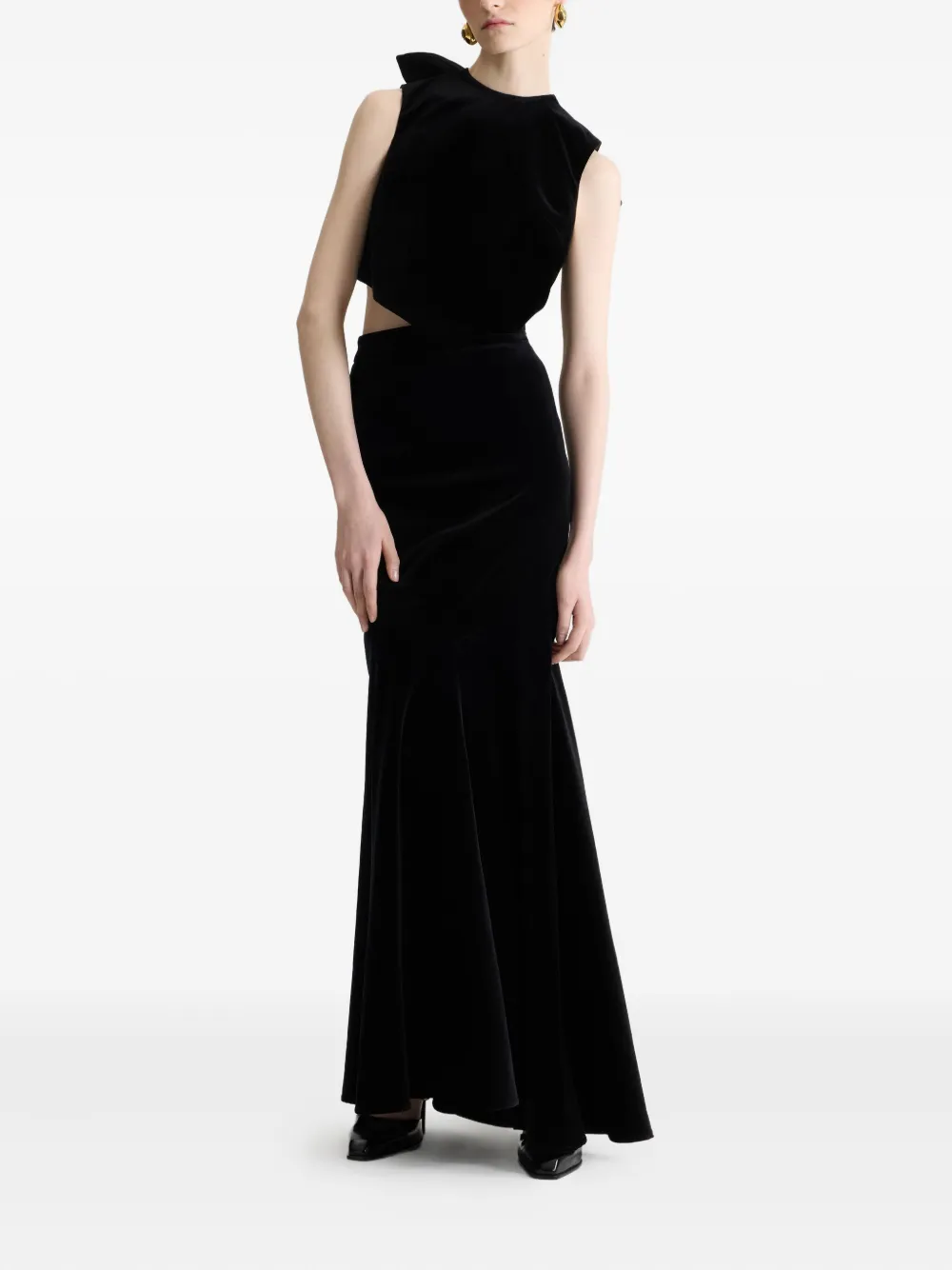 Patou Mouwloze top met strikdetail Zwart