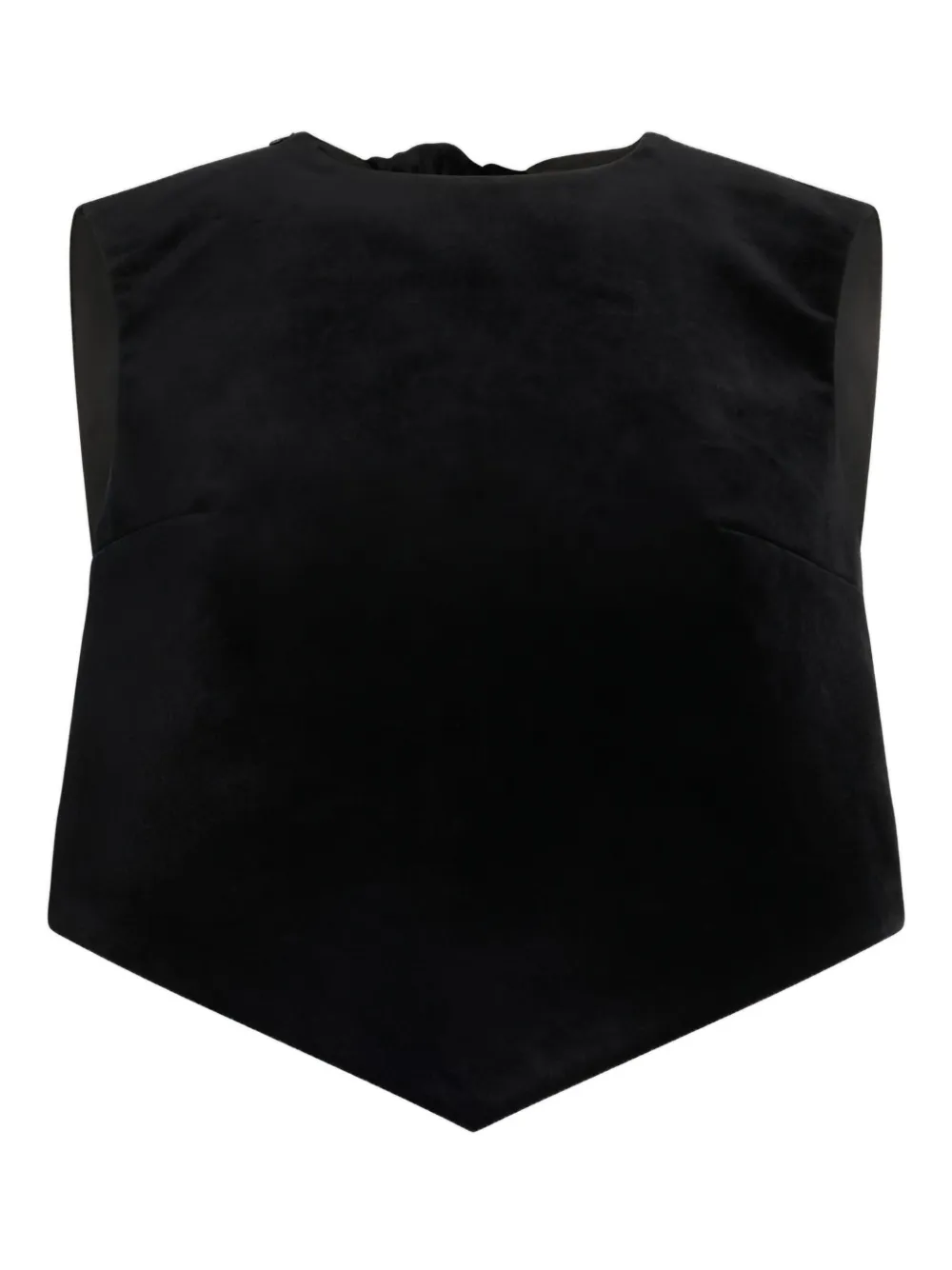 Patou Mouwloze top met strikdetail Zwart