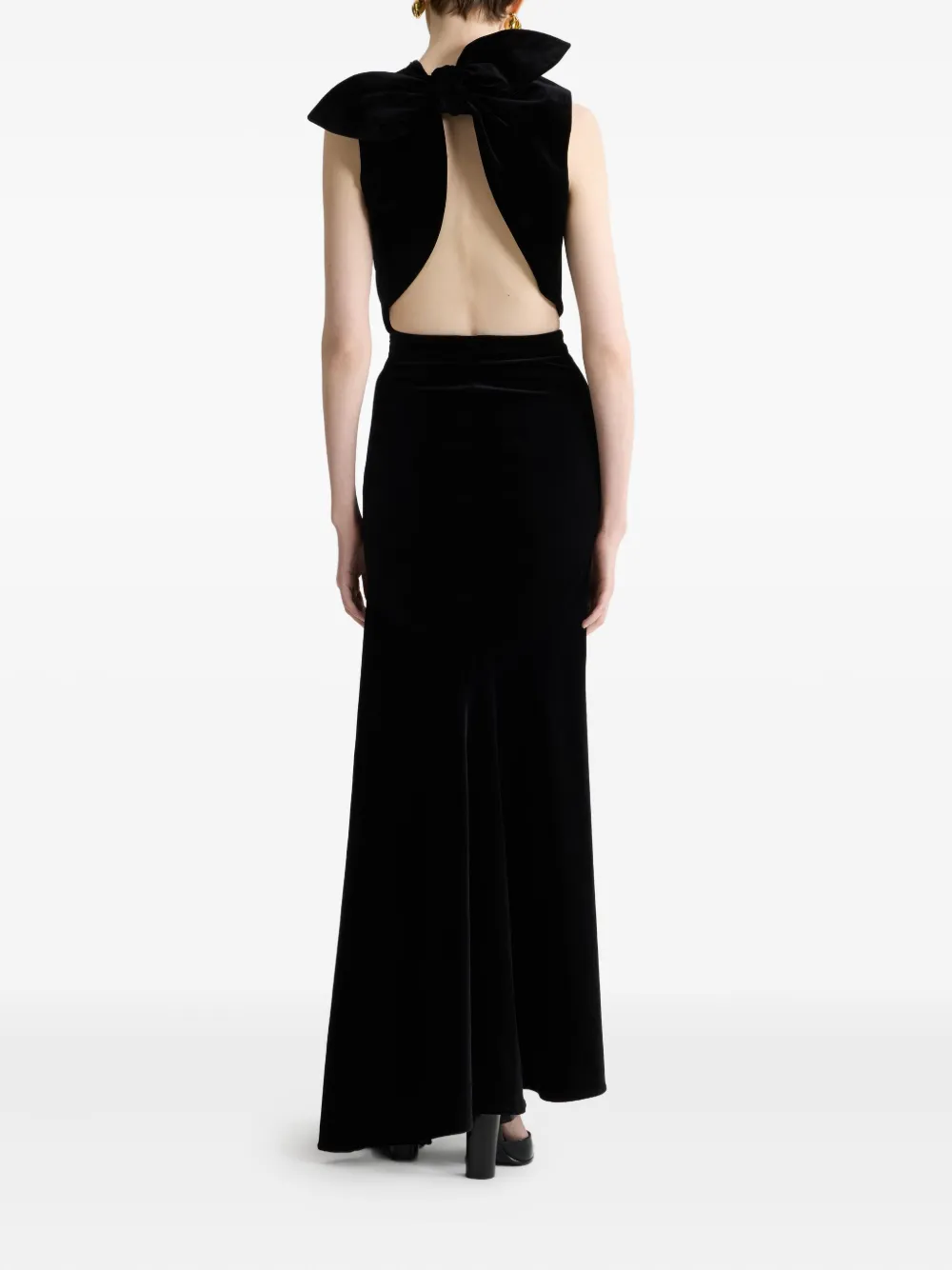 Patou Mouwloze top met strikdetail Zwart