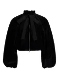 Patou balloon-sleeve velvet jacket - Black