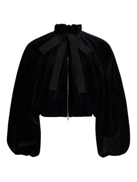 Patou balloon-sleeve velvet jacket