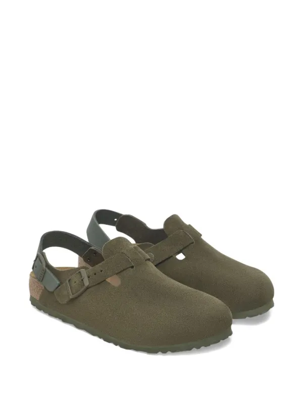 Birkenstock Tokio Buckled Backless Clogs | Green | FARFETCH