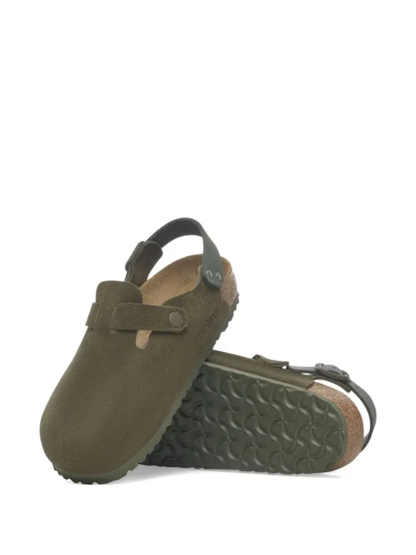 Birkenstock Tokio Buckled Backless Clogs | Green | FARFETCH