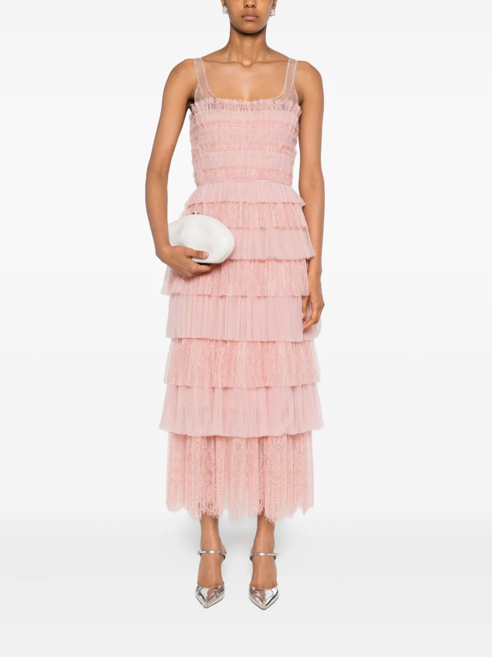 Costarellos tiered lace dress Roze