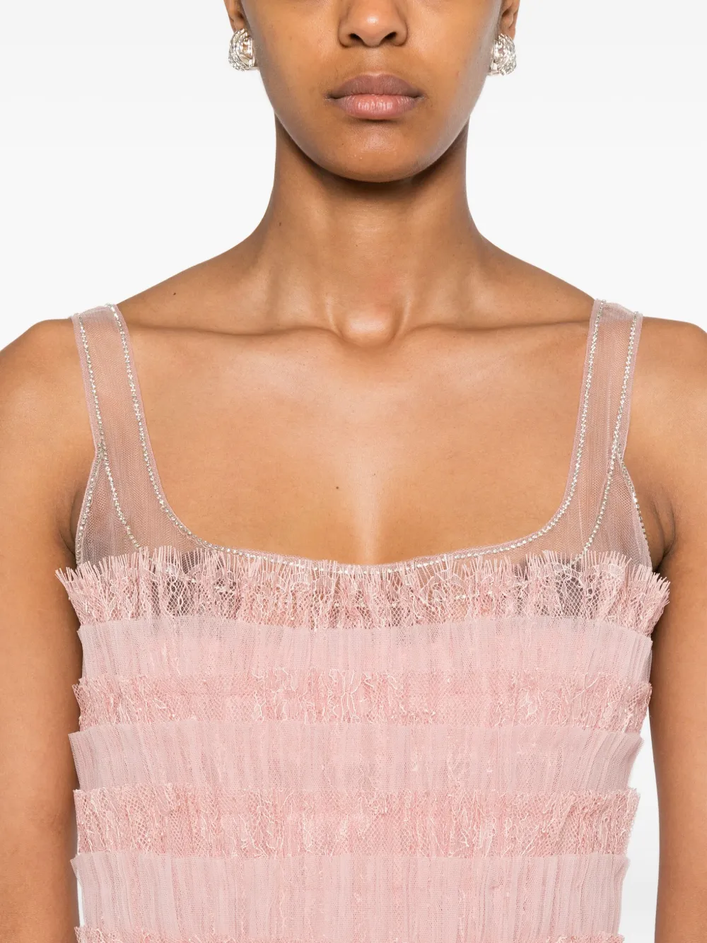 Costarellos tiered lace dress Roze