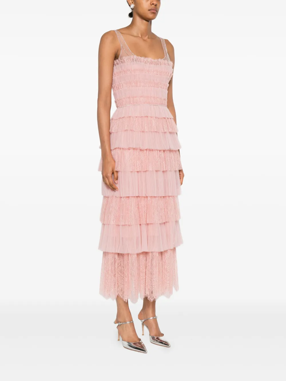 Costarellos tiered lace dress Roze