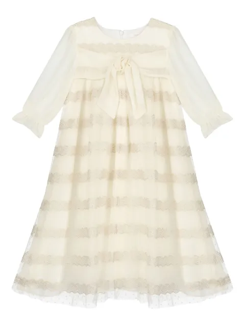 Patachou lace-trimmed long-sleeve dress