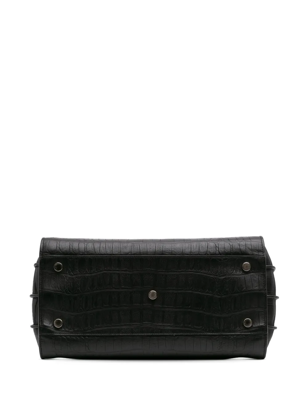 Pre-owned Saint Laurent 2014 Small Croc Embossed Sac De Jour Satchel