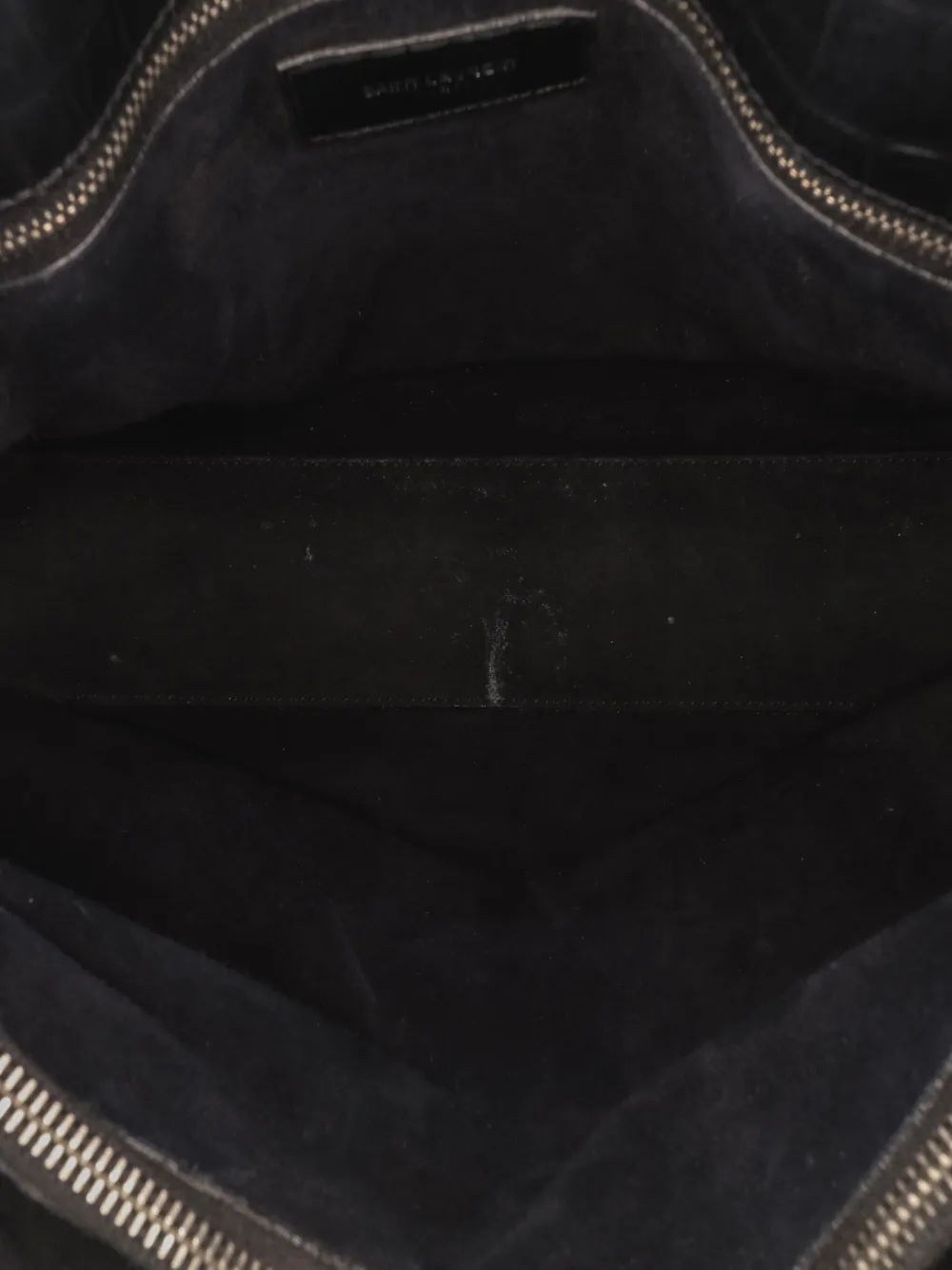 Pre-owned Saint Laurent 2014 Small Croc Embossed Sac De Jour Satchel