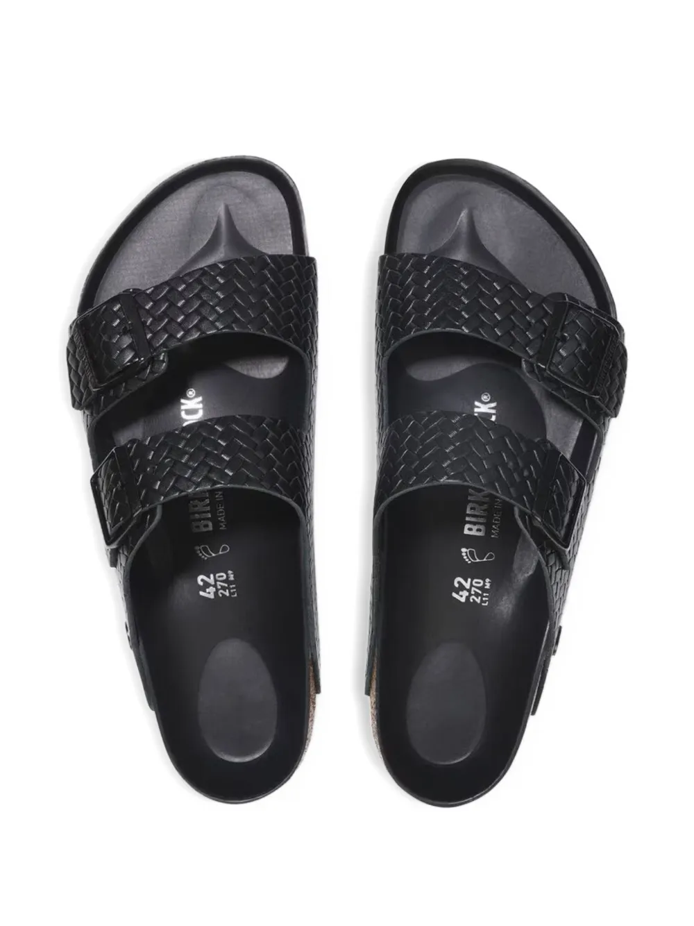 Birkenstock braided-strap slide sandals Black
