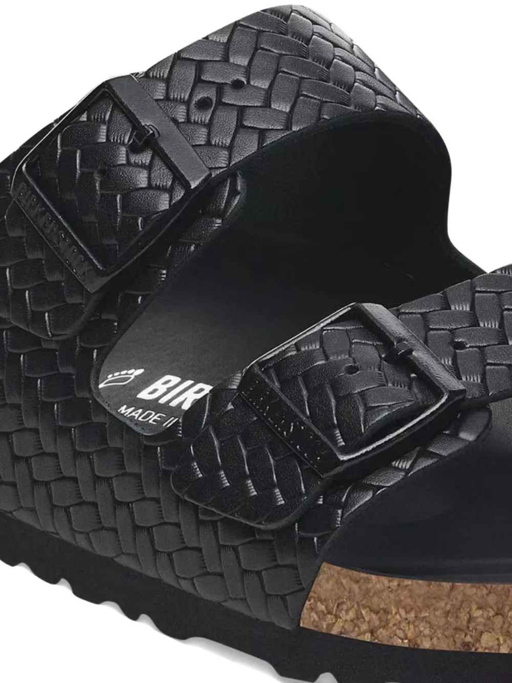 Birkenstock braided-strap slide sandals Black