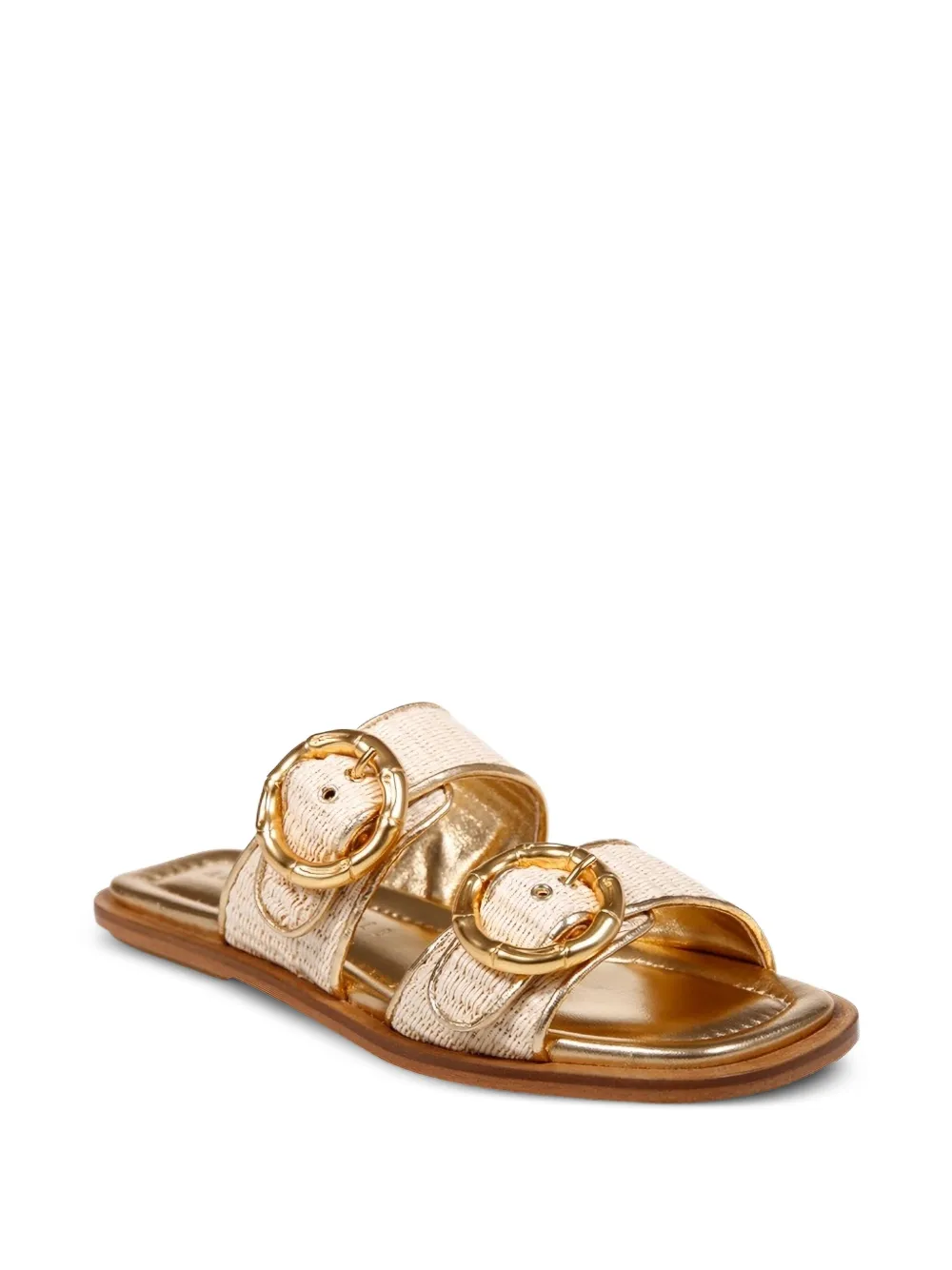 amato daniele double-buckle slide sandals Gold