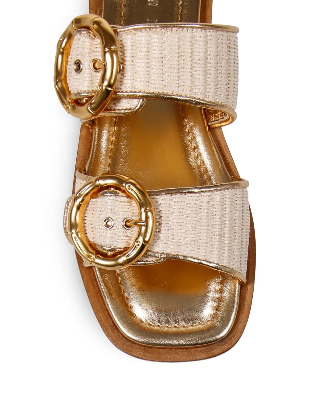 amato daniele double-buckle slide sandals Gold