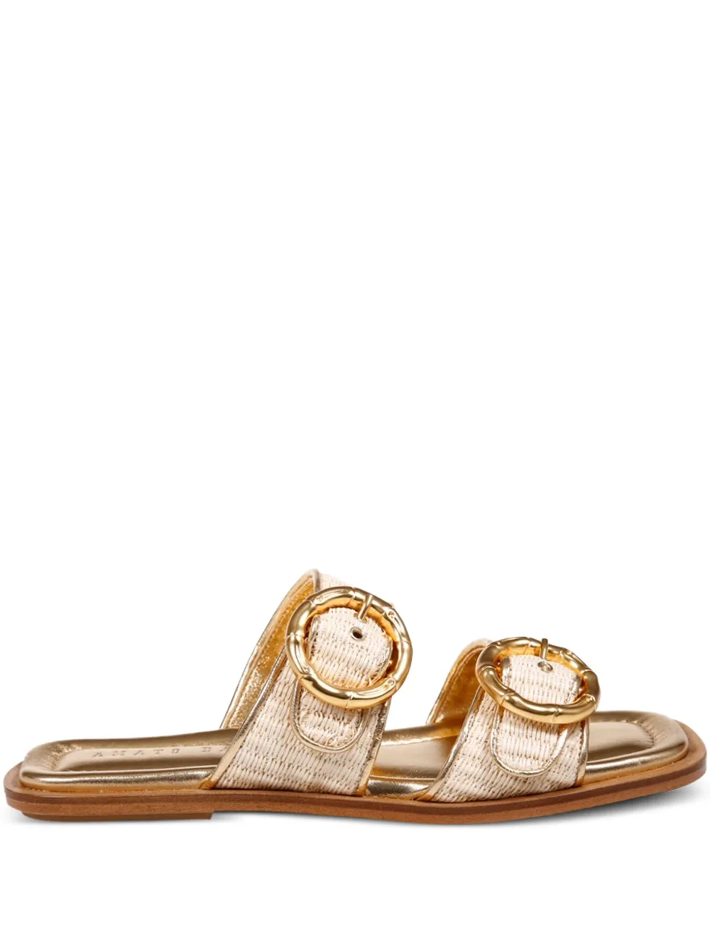 Amato daniele double-buckle slide sandals Gold
