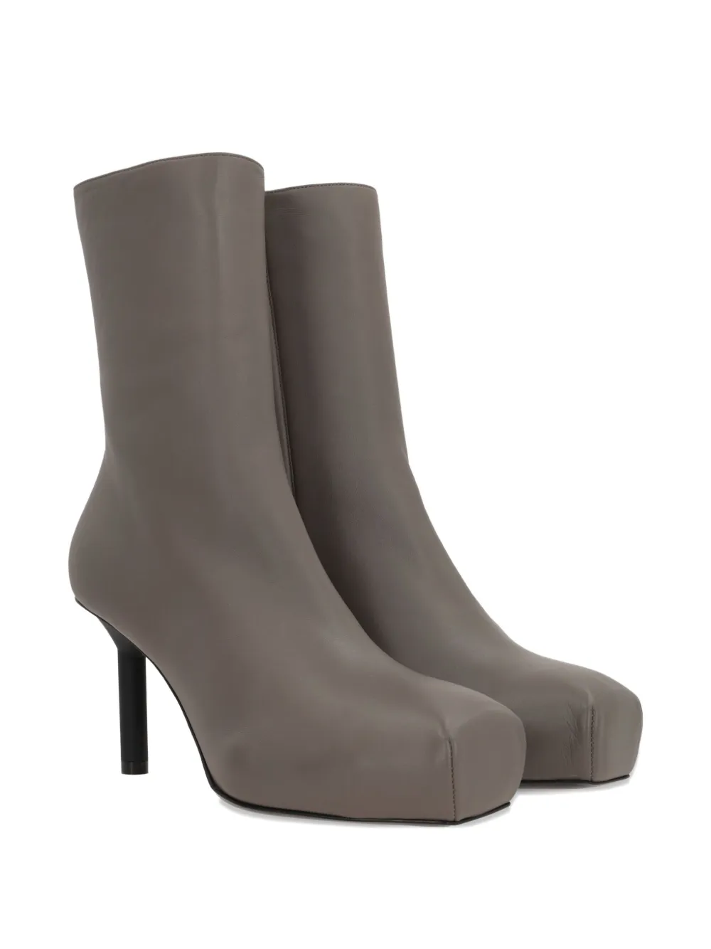 ALAINPAUL 80MM square-toe zip boots Neutrals