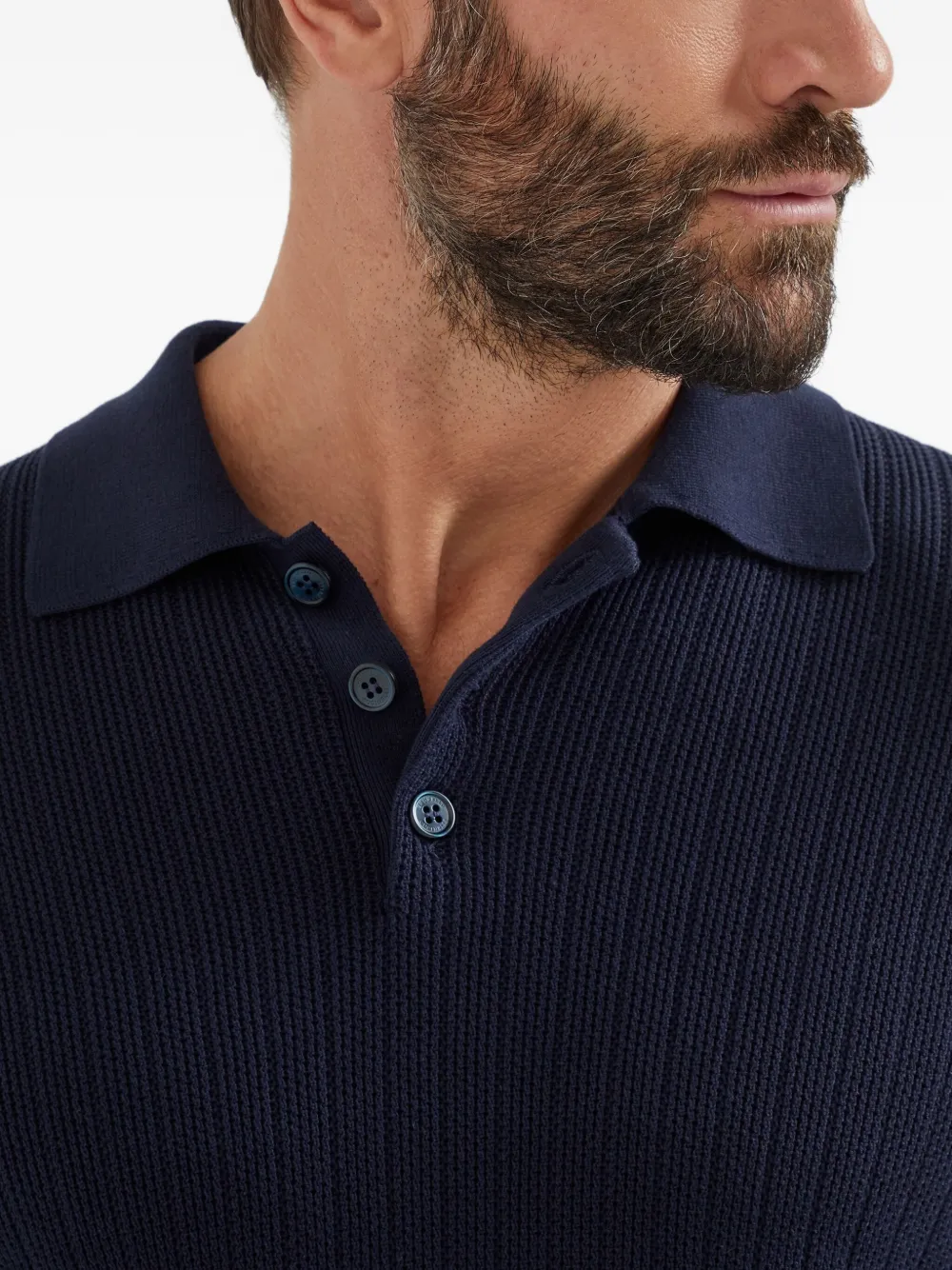 Brunello Cucinelli Poloshirt met lange mouwen Blauw