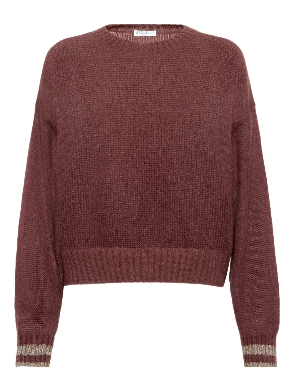 Brunello Cucinelli Trui met geribbelde afwerking Paars