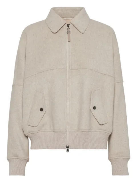 Brunello Cucinelli zip-front bomber jacket