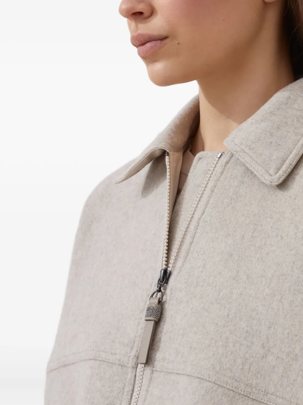 Brunello Cucinelli Bomberjack met rits Beige