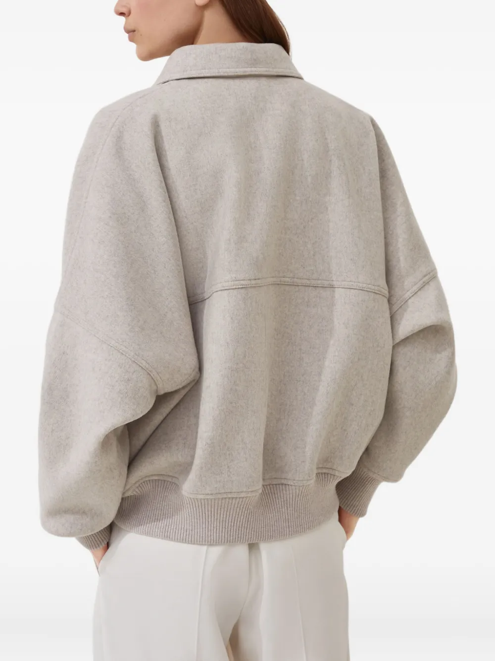 Brunello Cucinelli Bomberjack met rits Beige
