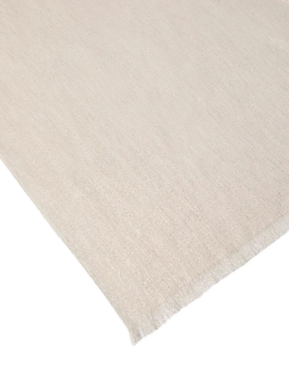Brunello Cucinelli fringed cashmere-silk blend scarf Beige