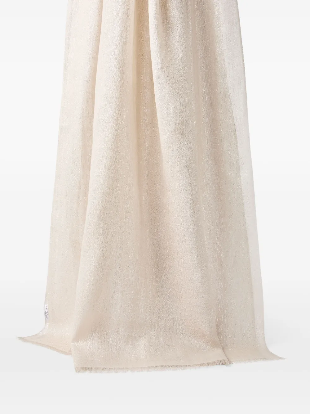 Brunello Cucinelli fringed cashmere-silk blend scarf Beige
