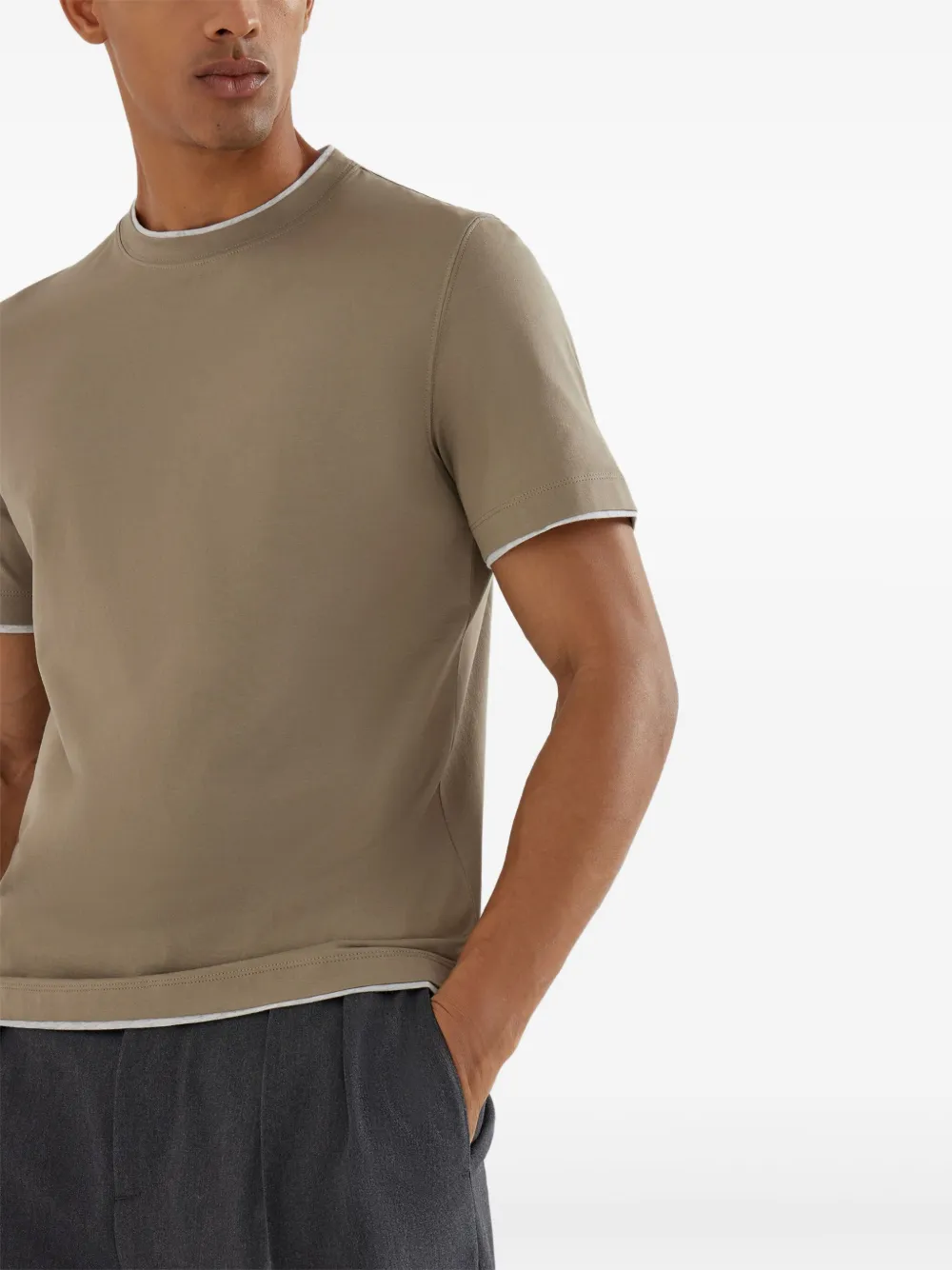 Brunello Cucinelli Katoenen T-shirt Beige