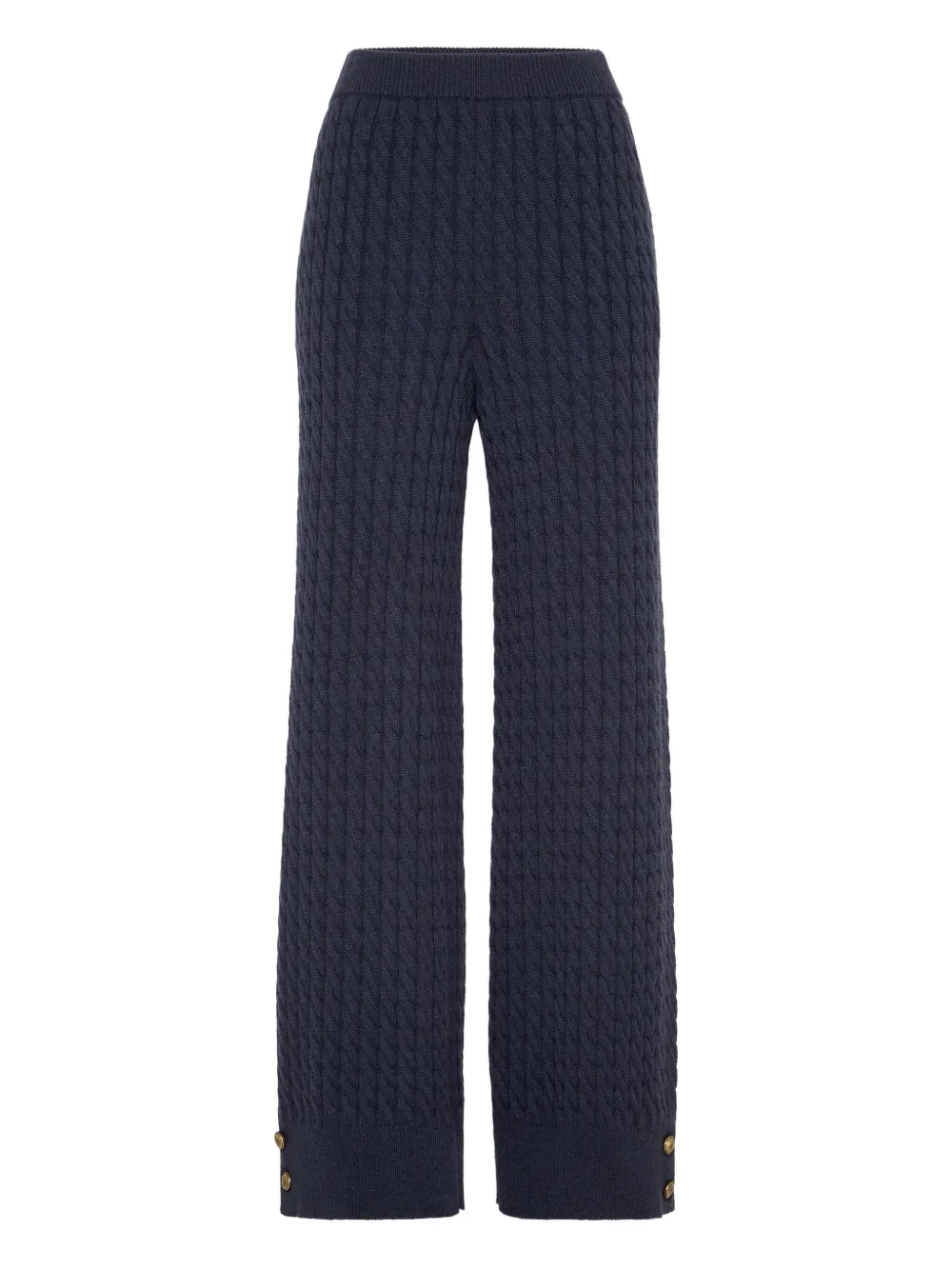 Brunello Cucinelli cable-knit trousers Blauw
