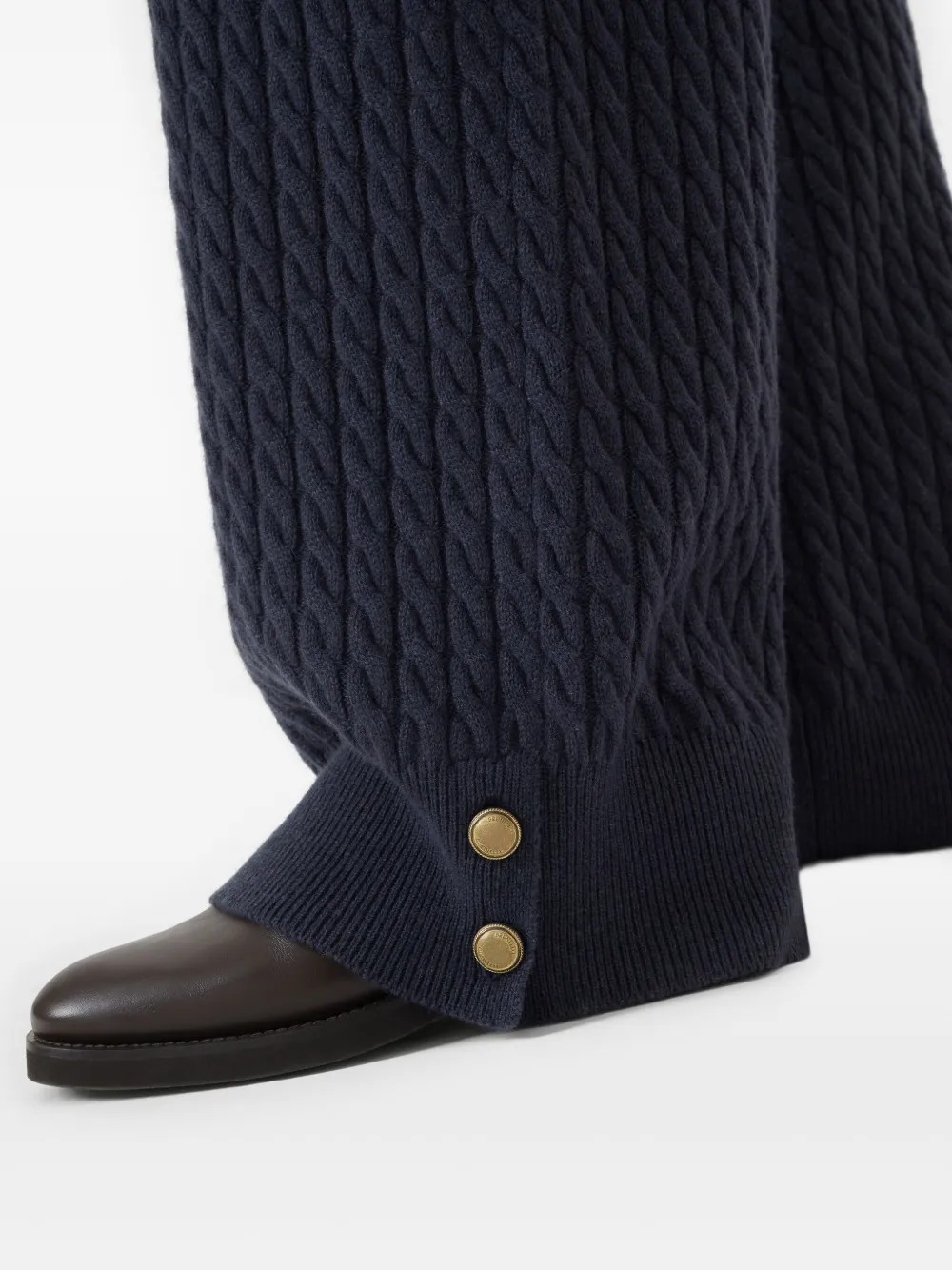 Brunello Cucinelli cable-knit trousers Blauw