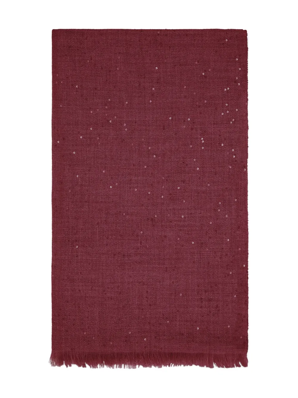 Brunello Cucinelli sequin-embellished fringed scarf Rood
