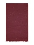 Brunello Cucinelli sequin-embellished fringed scarf - Red