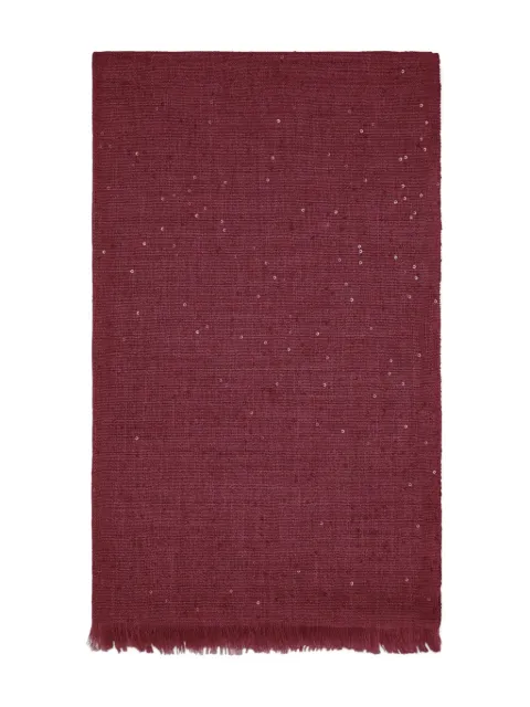 Brunello Cucinelli mascada con flecos y detalles de lentejuelas