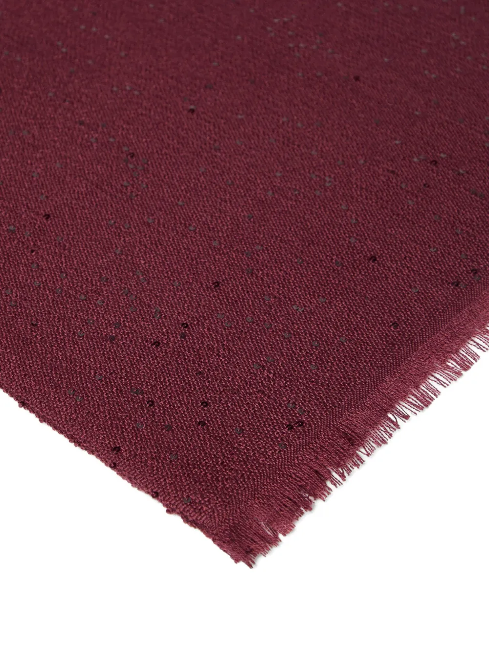 Brunello Cucinelli sequin-embellished fringed scarf Rood