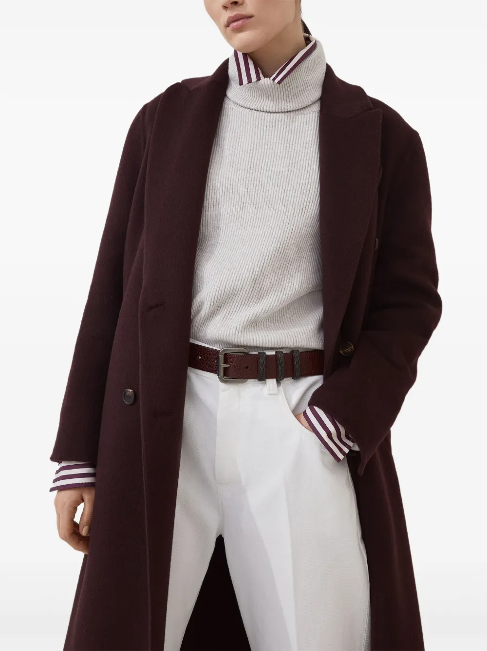 Brunello Cucinelli Leren riem Bruin