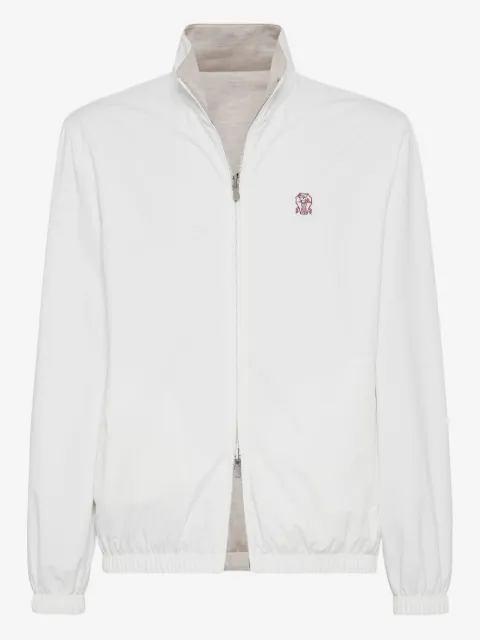 Brunello Cucinelli logo-embroidered zip-up jacket
