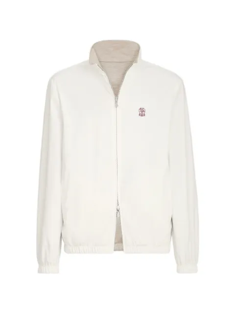 Brunello Cucinelli logo-embroidered zip-up jacket