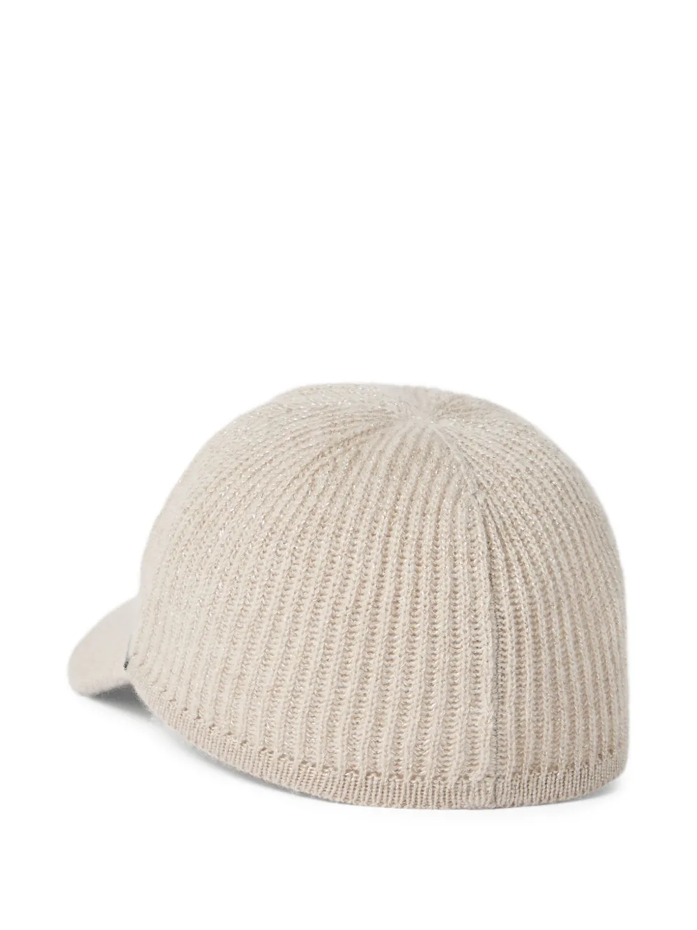Brunello Cucinelli ribbed-knit baseball cap - Beige