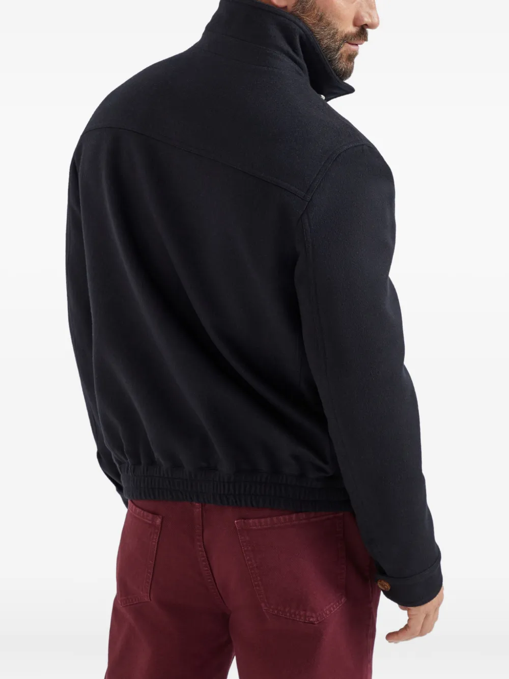 Brunello Cucinelli Wollen bomberjack Zwart