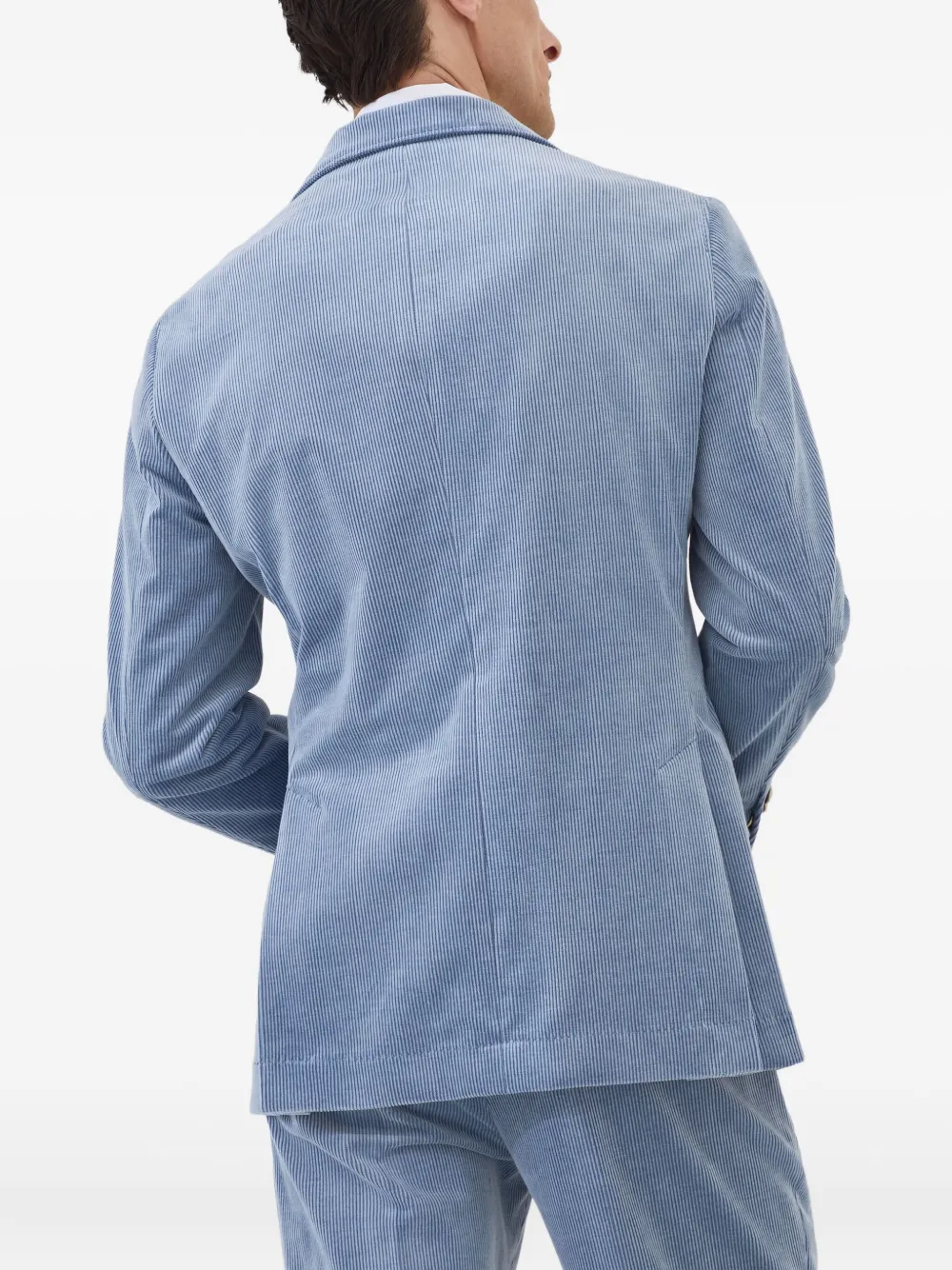 Brunello Cucinelli Ribfluwelen blazer met enkele rij knopen Blauw