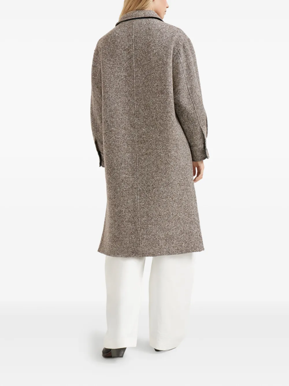 Brunello Cucinelli Jack met visgraatpatroon en zak Bruin